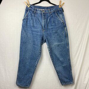 Vintage Bill Blass High Waist‎ Jeans Womens 32x26 Pleated Petite Tapered Mom